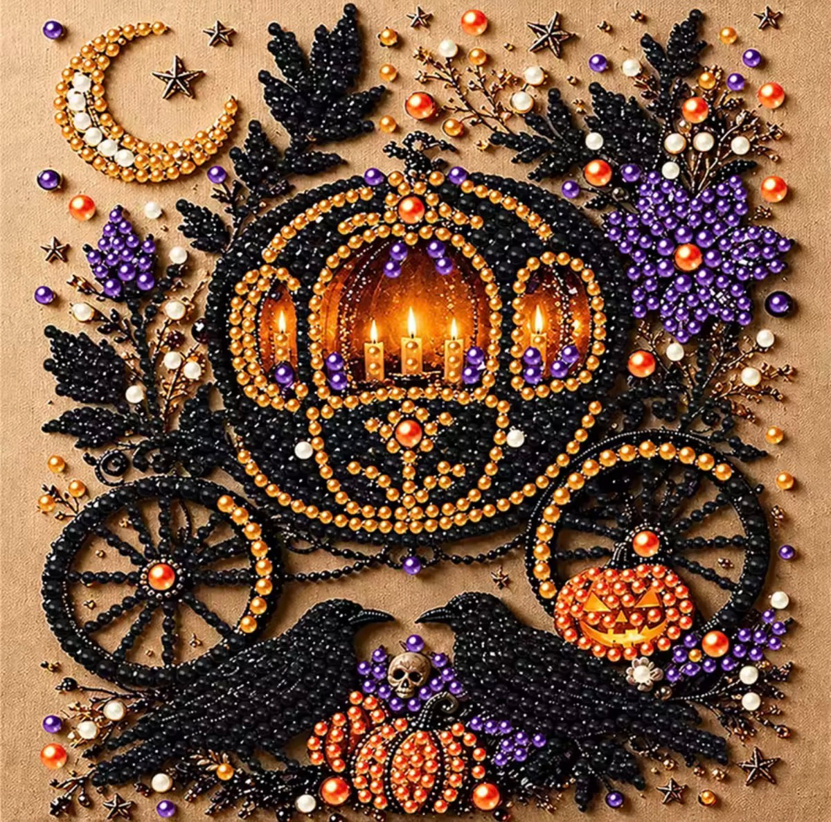 Halloween Pearl Art DIY Kit – 6 Spooky Designs